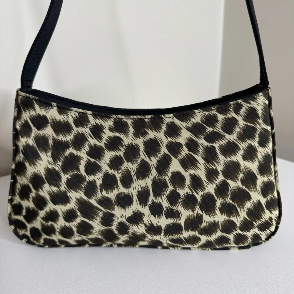 Kathy Ireland Y2K Vintage‎ Animal Print Leopard Neutral Shoulder Bag Nylon